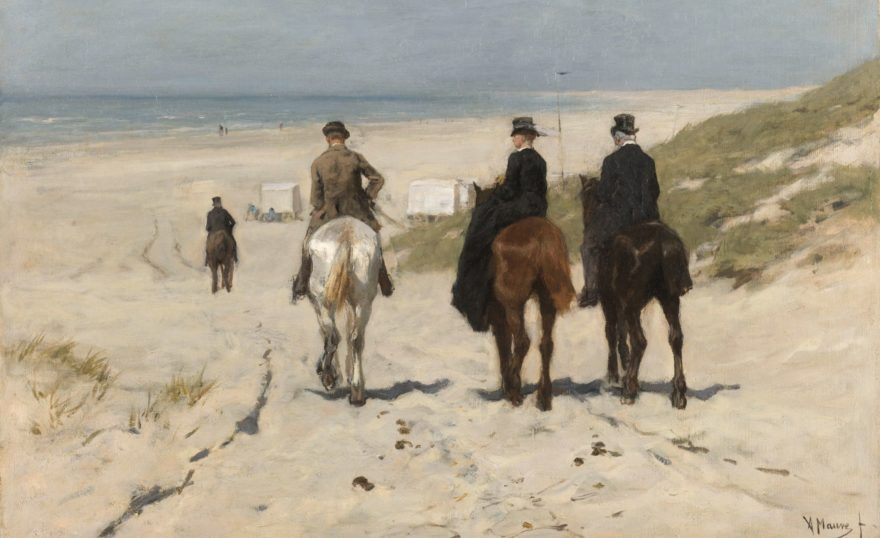 morgenrit langs het strand