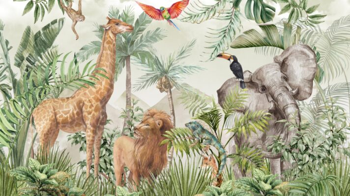 Jungle dieren fotobehang