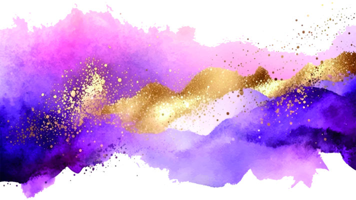 waterverf paars goud fotobehang