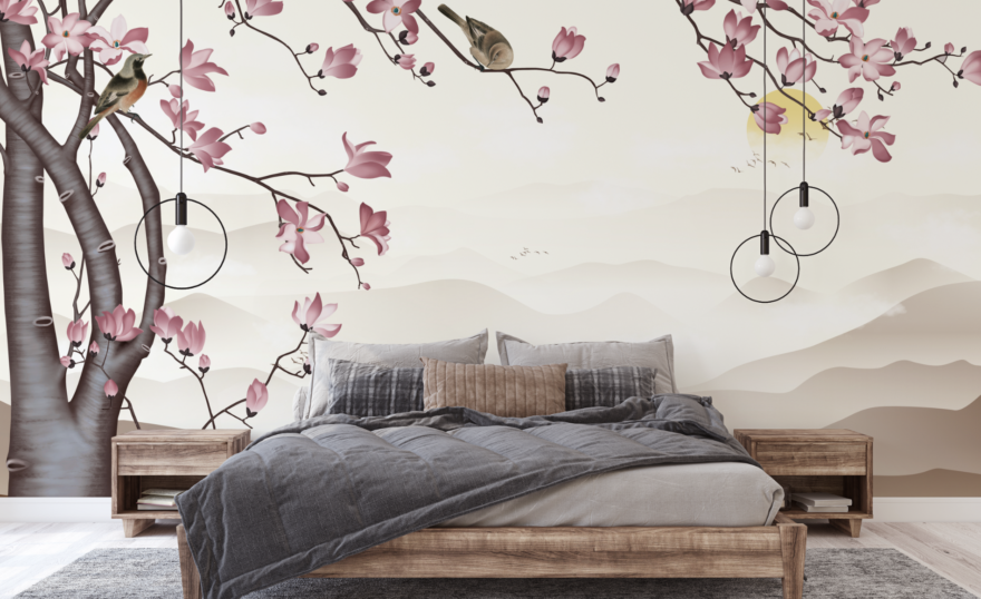 Kersenbloemen landschap